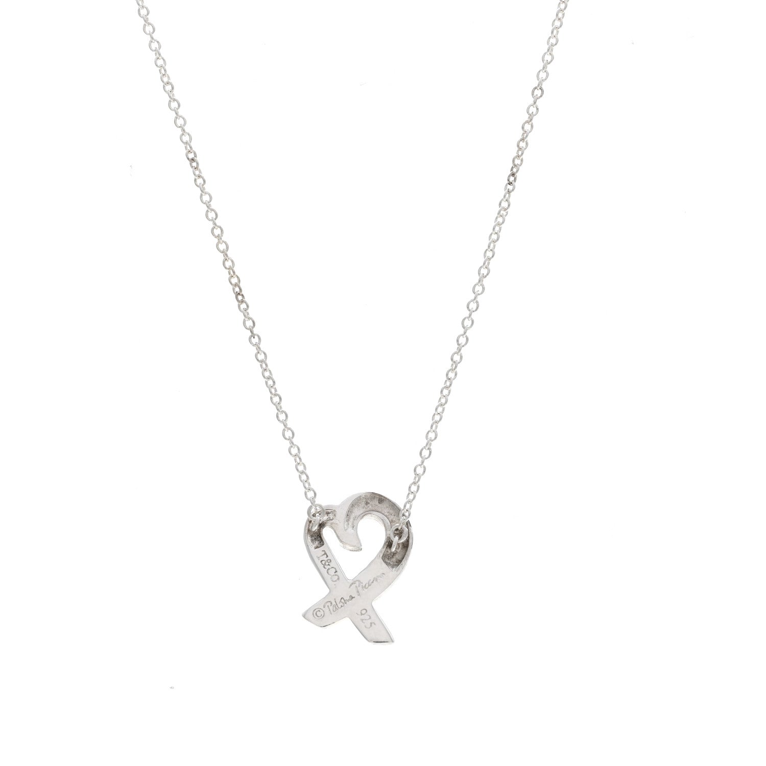 Tiffany Sterling Silver Small Paloma Picasso Loving Heart Pendant Necklace 6 of 6