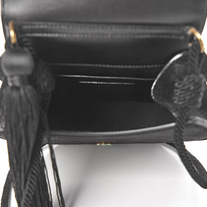 Saint Laurent Suede Tassel Demie Lune Minaudiere Black 5 of 10
