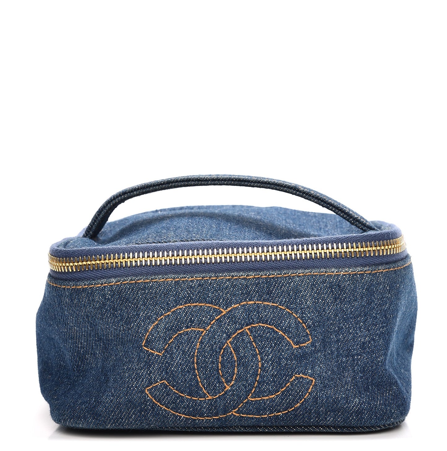 Denim Vanity Cosmetic Case Blue