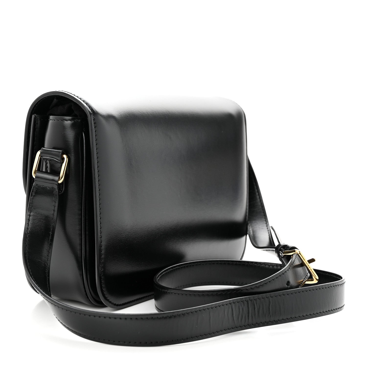 Celine Shiny Calfskin Medium Triomphe Black 3 of 12