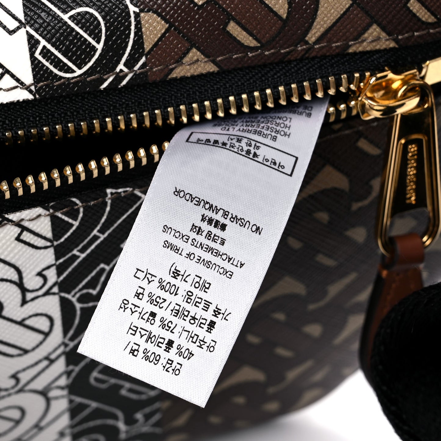 E-Canvas Monogram Stripe Medium Sonny Bum Bag Bridle Brown