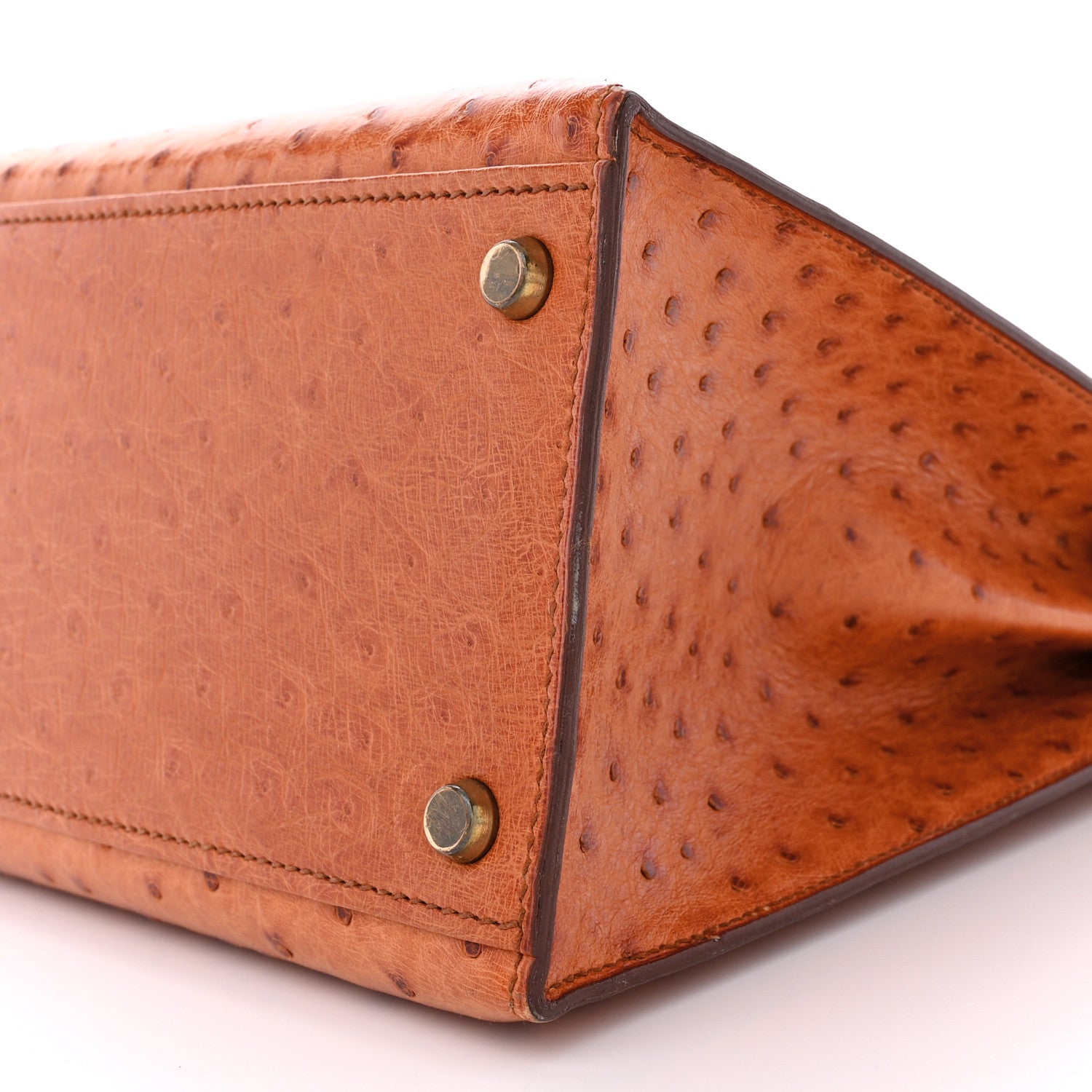 Hermes Ostrich Kelly Sellier 32 Gold 10 of 15