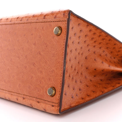 Hermes Ostrich Kelly Sellier 32 Gold 10 of 15