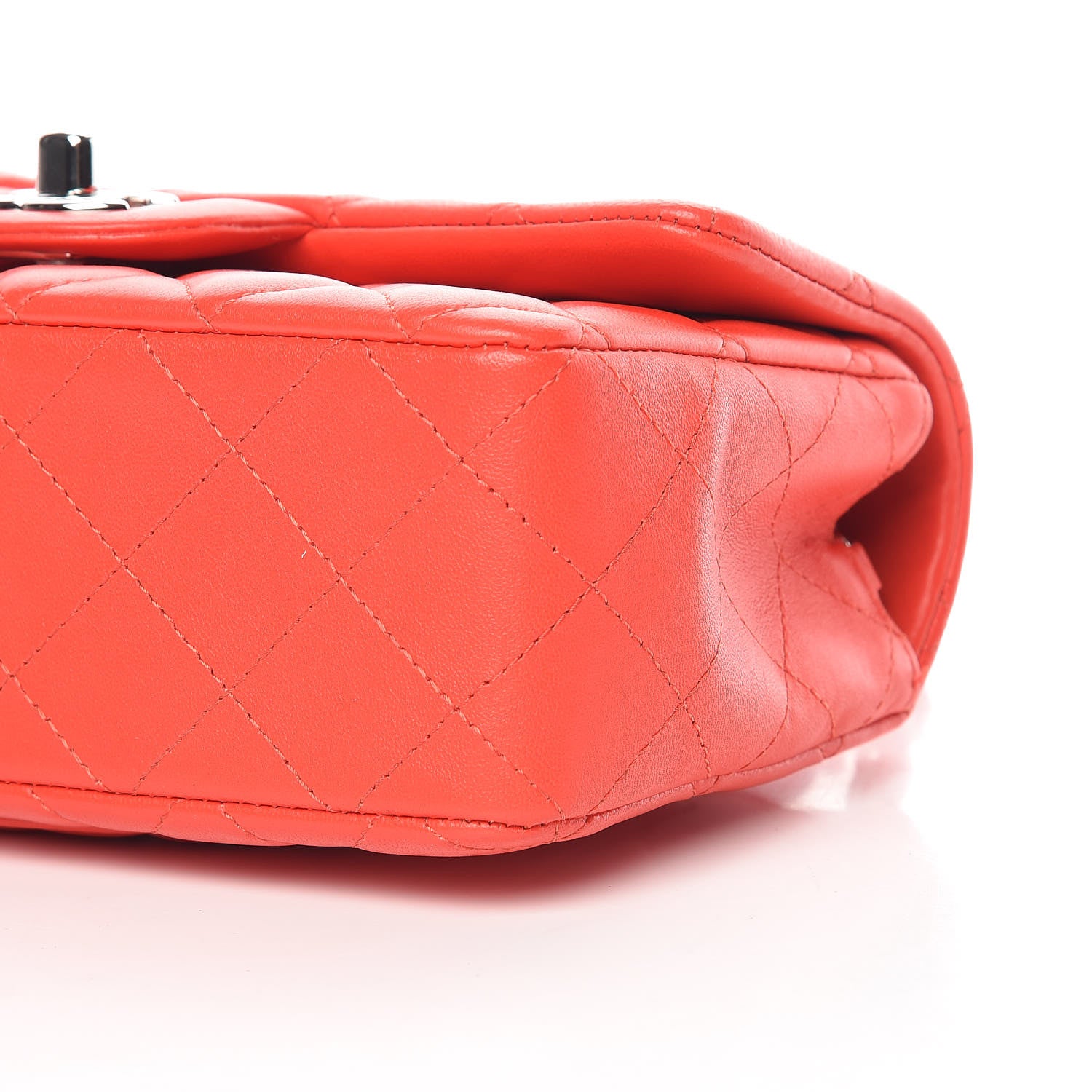 Chanel Lambskin Quilted Mini Rectangular Flap Red 9 of 10