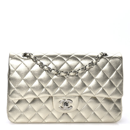Chanel Metallic Lambskin Quilted Medium Double Flap Pale Gold 8 of 12