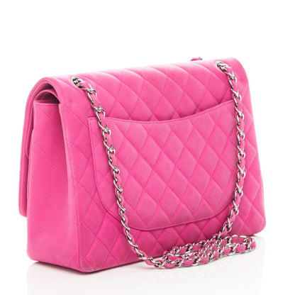 Chanel Iridescent Caviar Quilted Maxi Double Flap Pink 3 of 8