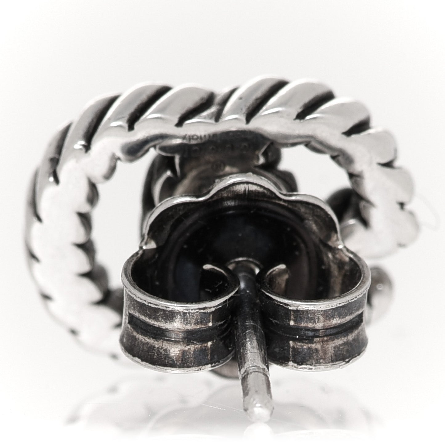 Sterling Silver Torchon Double G Earrings
