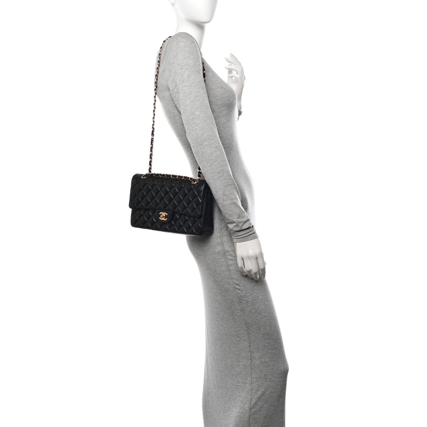 Chanel Lambskin Quilted Medium Double Flap Black 2 of 10