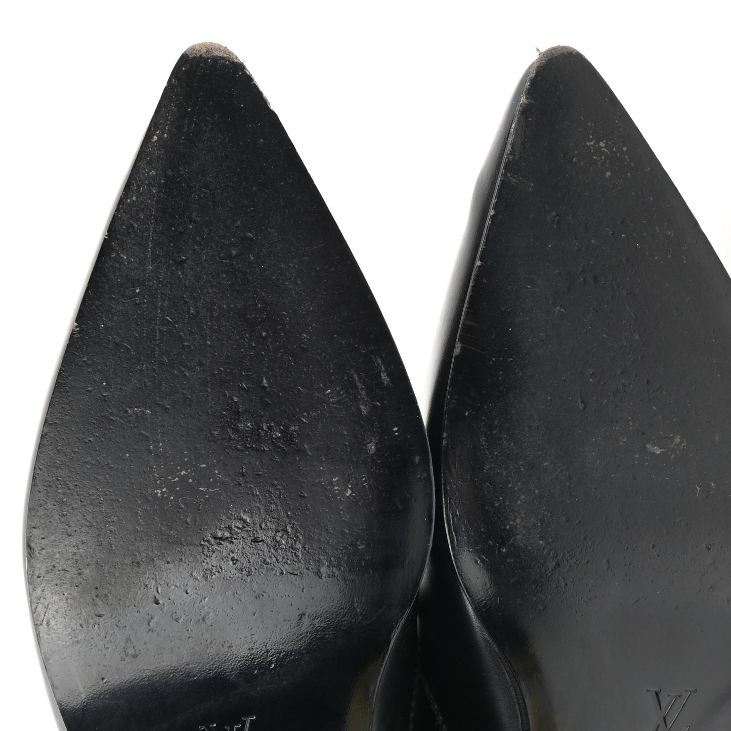 Calfskin Pointed Flat Boots 37 Black