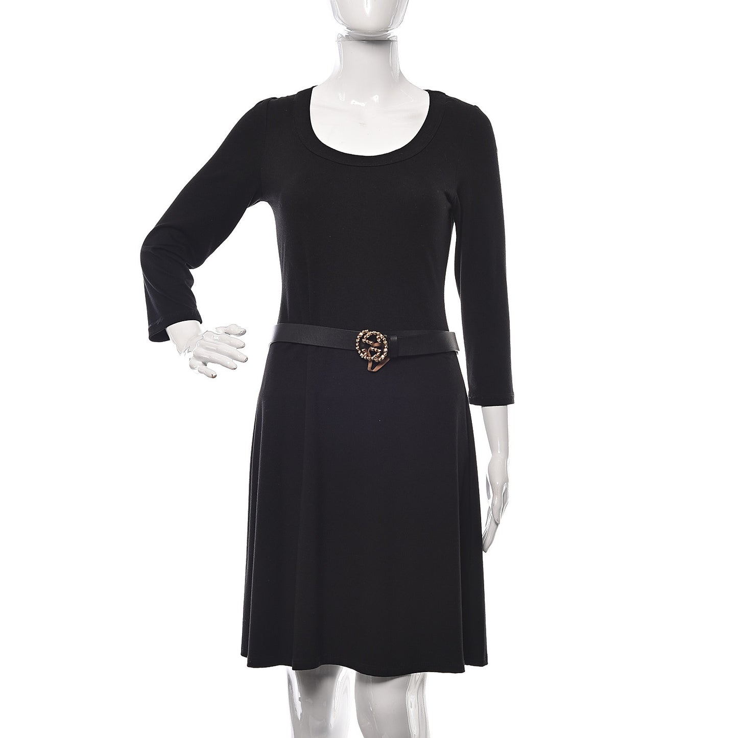 Calfskin Studded Interlocking G Belt 85 34 Black