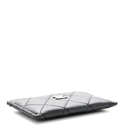 Chanel Pearly Lambskin Quilted Card Holder So Black 4 of 12