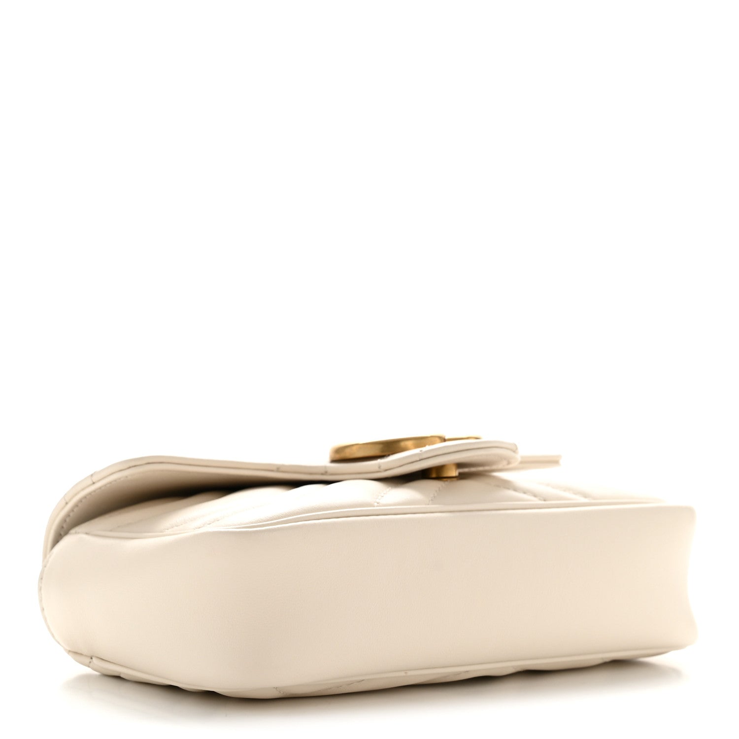 Gucci Calfskin Matelasse Super Mini GG Marmont Shoulder Bag White 4 of 14