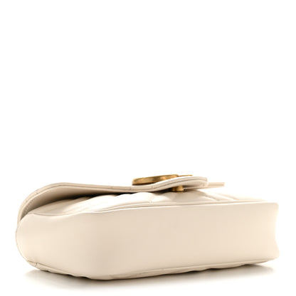 Gucci Calfskin Matelasse Super Mini GG Marmont Shoulder Bag White 4 of 14