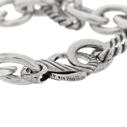 David Yurman Sterling Silver 18K Yellow Gold Elongated Link Chain Bracelet 3 of 3