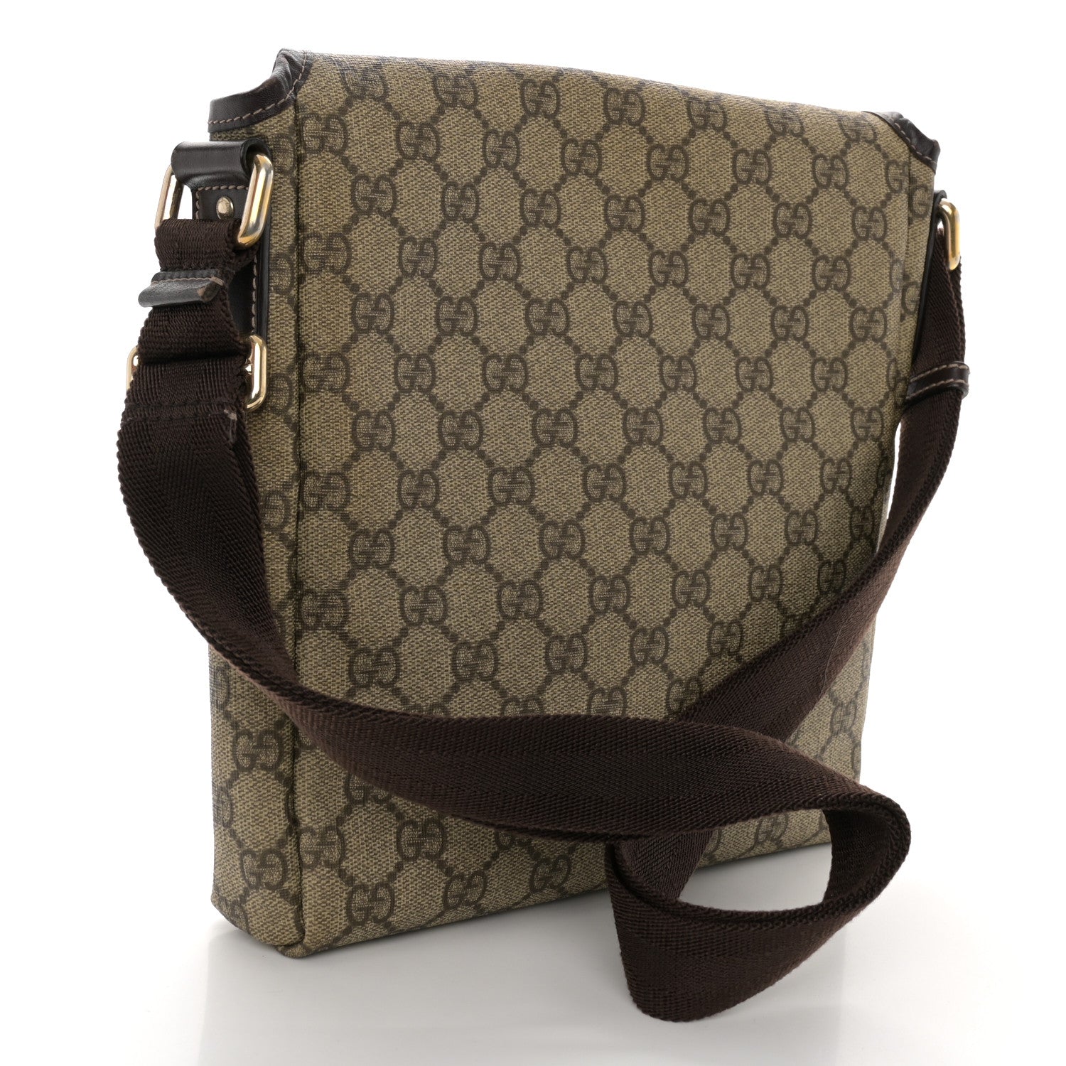 Gucci GG Plus Monogram Small Flap Messenger Bag Beige Dark Brown 3 of 12