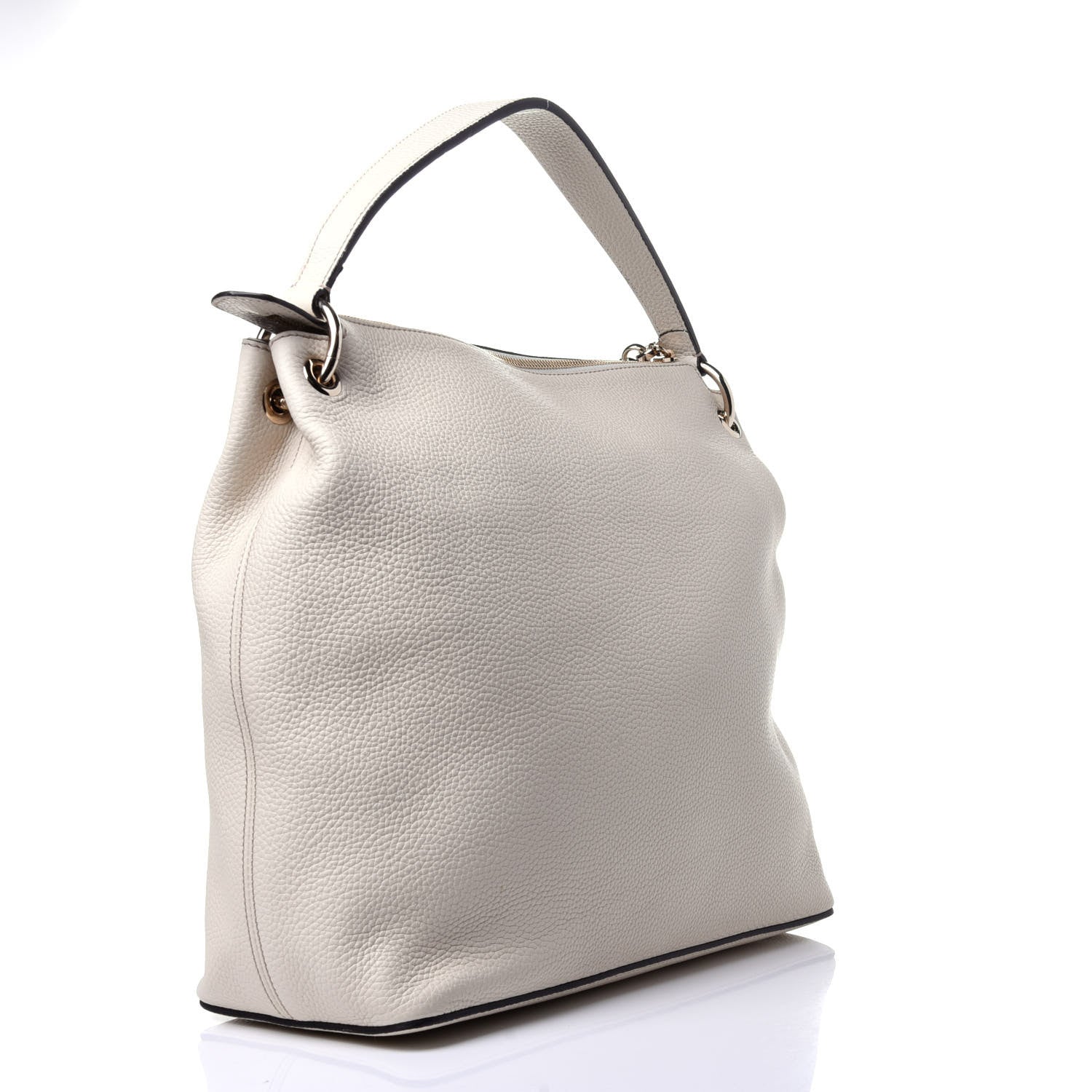 Gucci Pebbled Calfskin Large Soho Hobo Off White 3 of 10