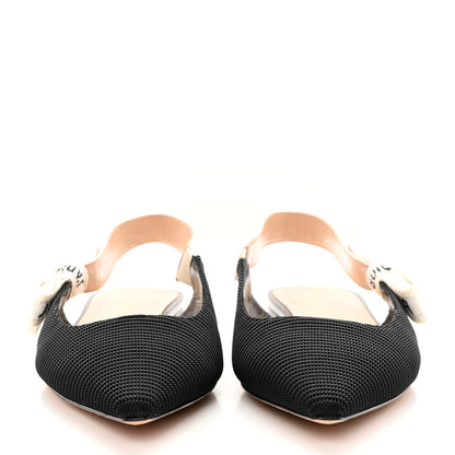 Christian Dior Technical Canvas Ribbon J'Adior Slingback Ballet Flats 38.5 Black 2 of 14