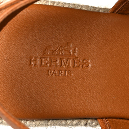 Hermes Goatskin Eloise Espadrille Sandals 37 Beige Doré 7 of 9
