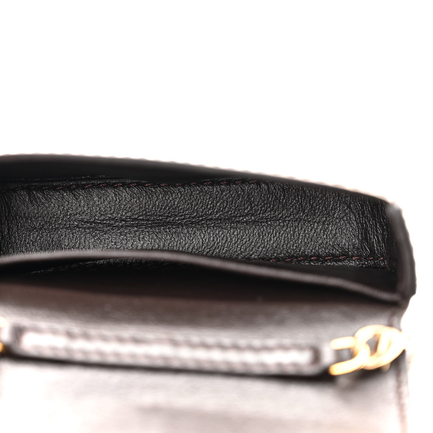 Fendi Glazed Fabric FF 1974 Nano Baguette Charm Mogano Panna 5 of 10