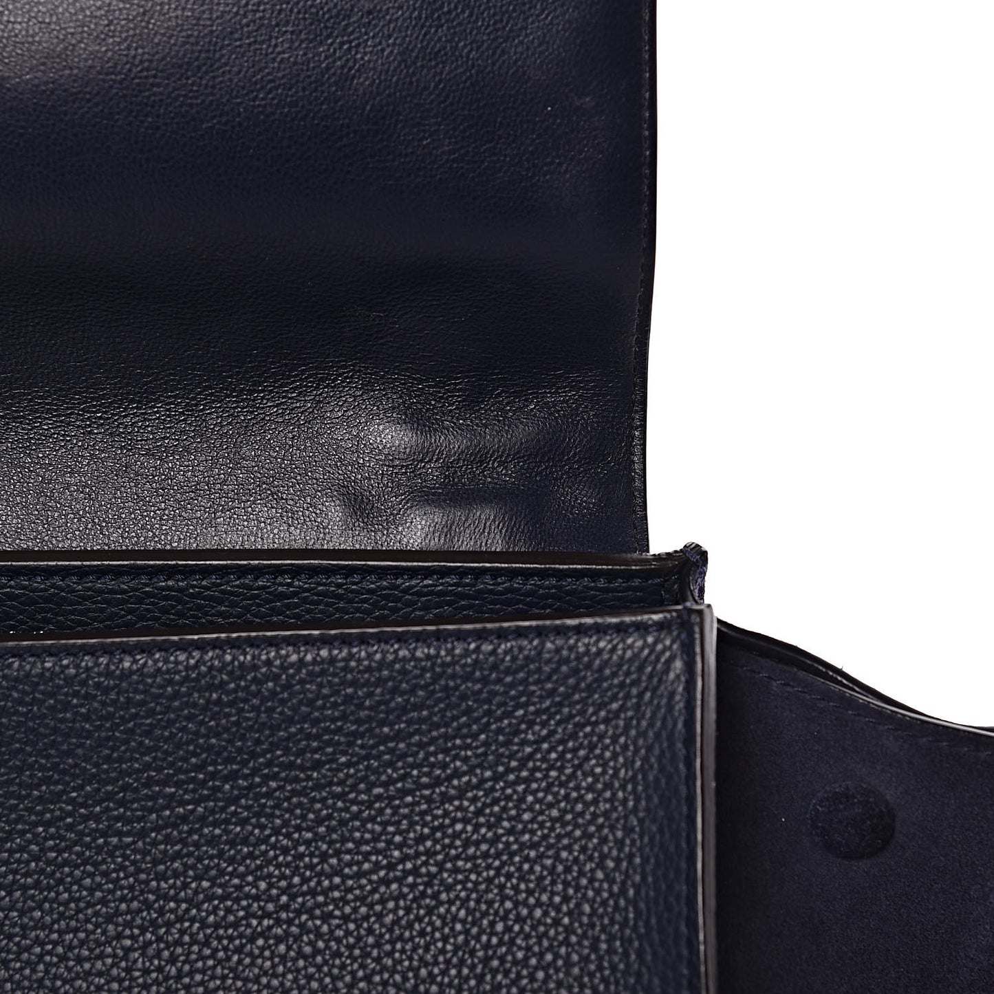 Drummed Calfskin Suede Medium Trapeze Navy