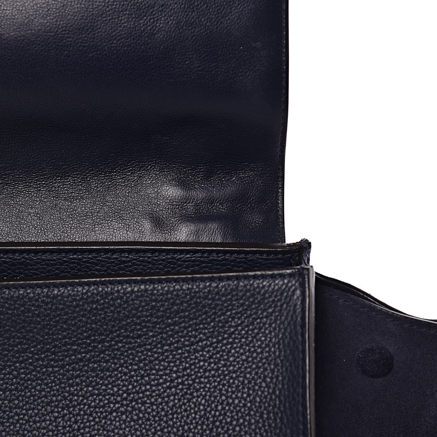 Celine Drummed Calfskin Suede Medium Trapeze Navy 12 of 17