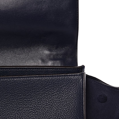 Celine Drummed Calfskin Suede Medium Trapeze Navy 12 of 17