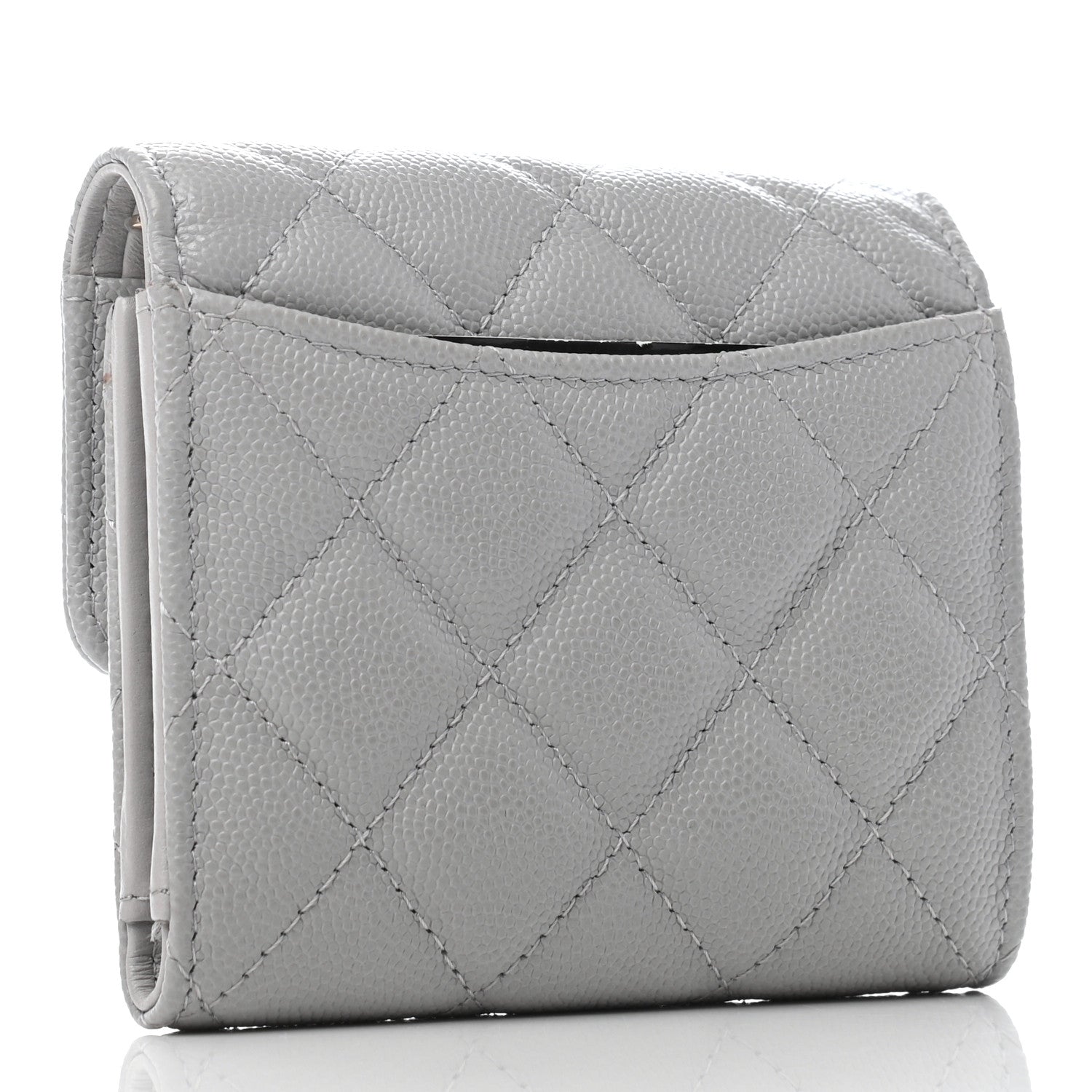 Chanel Caviar Quilted Small Flap Wallet Grey 3 of 8