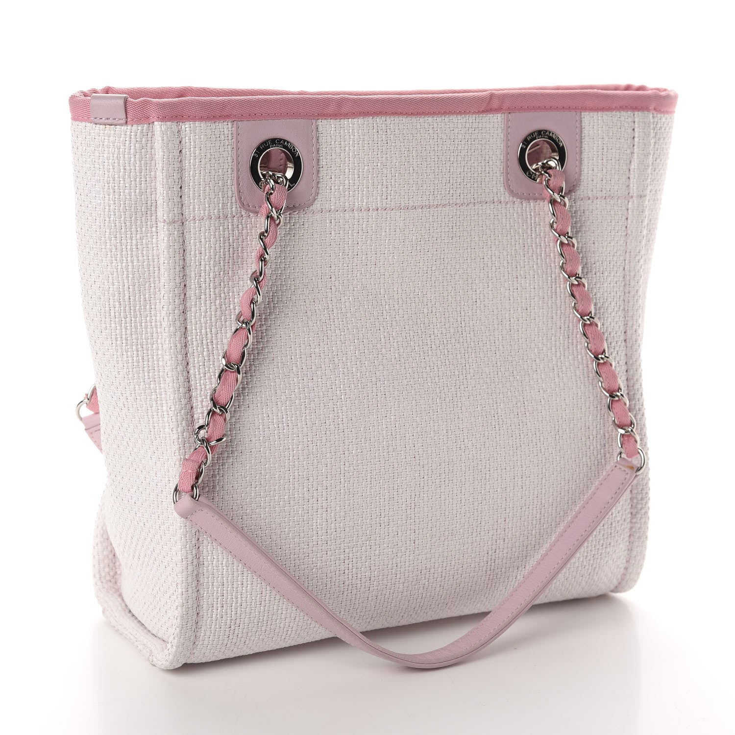 Chanel Woven Straw Raffia Mini Deauville Tote Pink 2 of 13