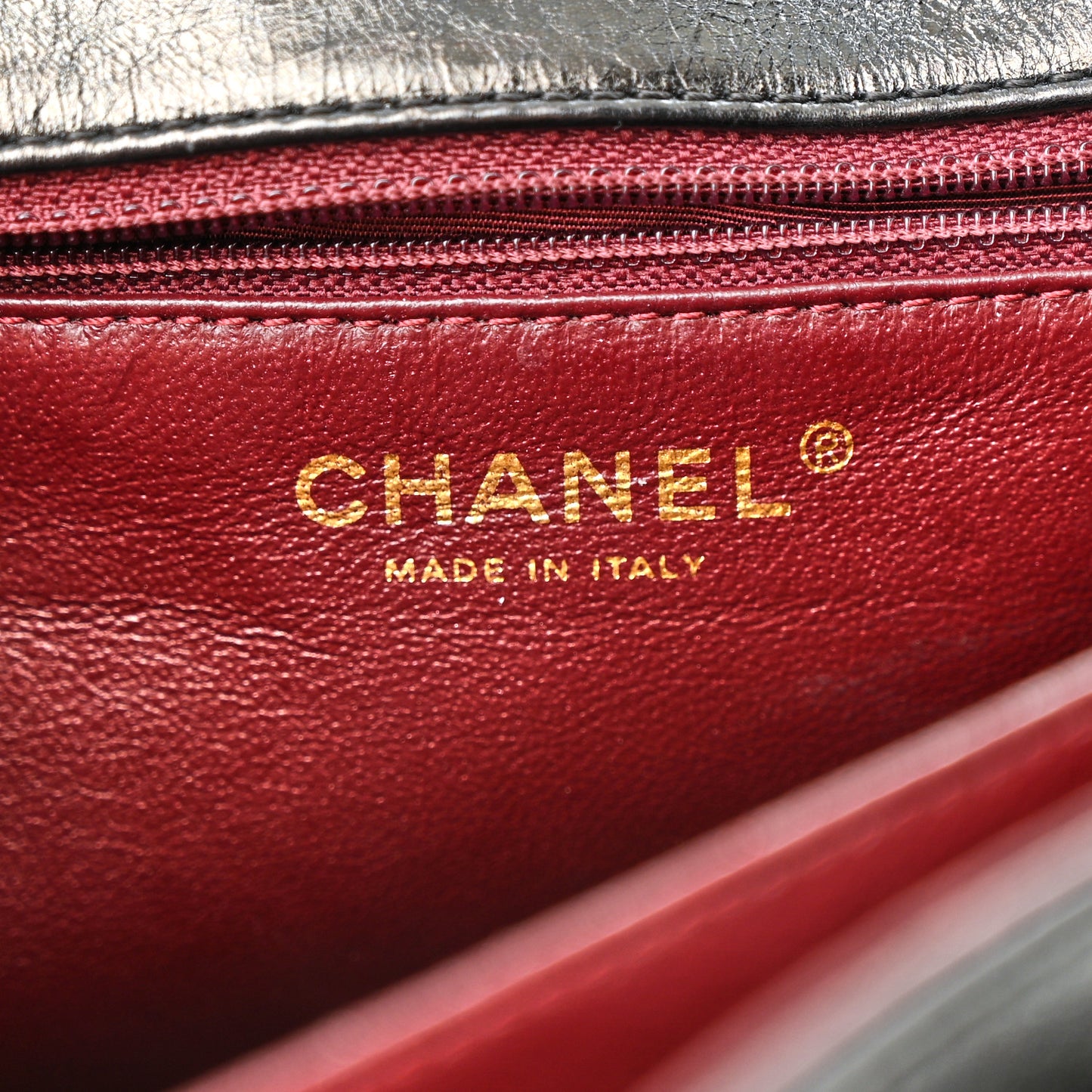 Aged Calfskin Quilted Double Compartment 2.55 Rayures Reissue 225 Flap Black