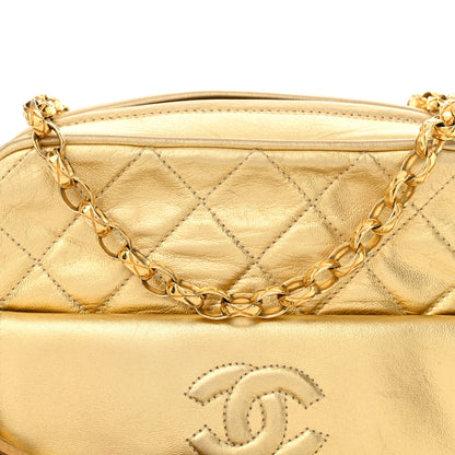 Chanel Metallic Lambskin Quilted Camera Case Gold 9 of 14
