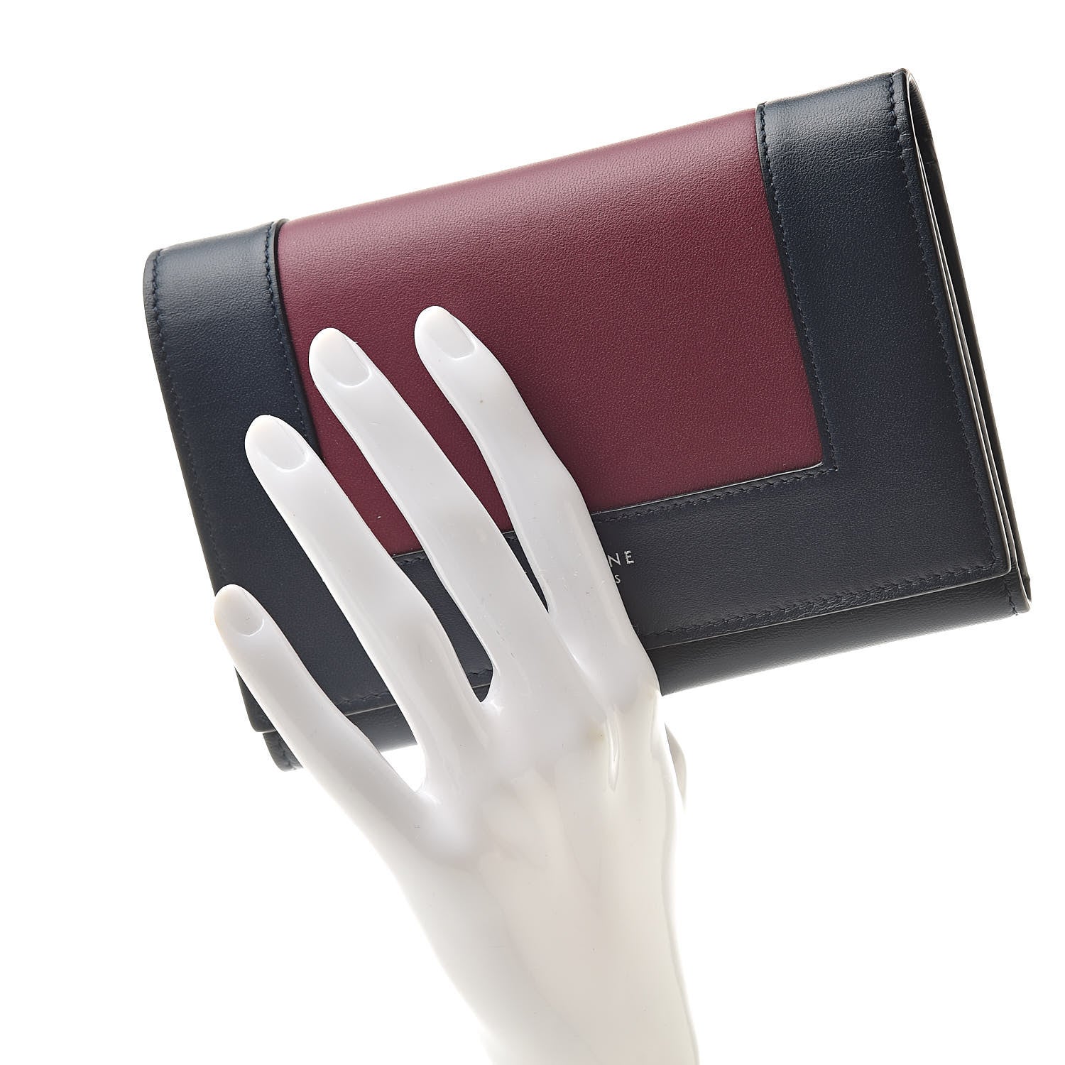 Celine Smooth Lambskin Small Frame Multifunction Wallet Steel Blue Plum 2 of 11