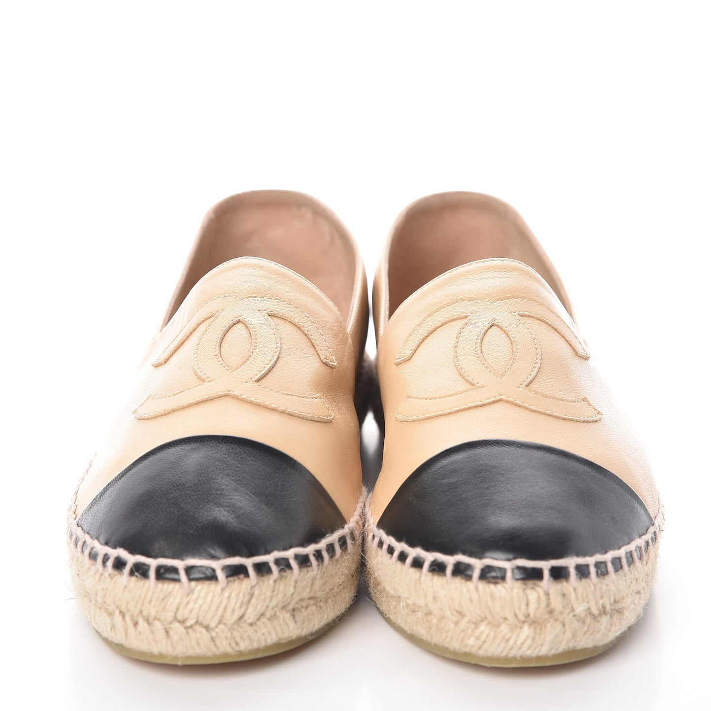 Lambskin CC Espadrilles 40 Beige Black