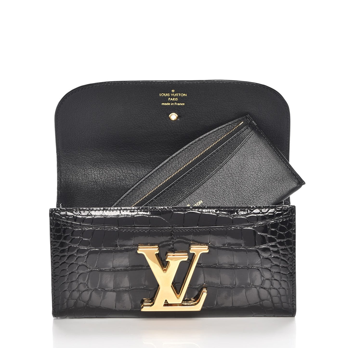 Alligator Vivienne LV Long Wallet Black