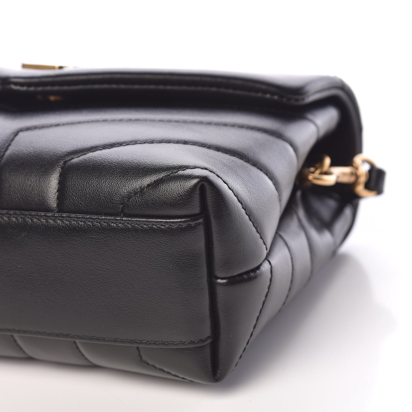Calfskin Y Quilted Monogram Toy Loulou Crossbody Bag Black