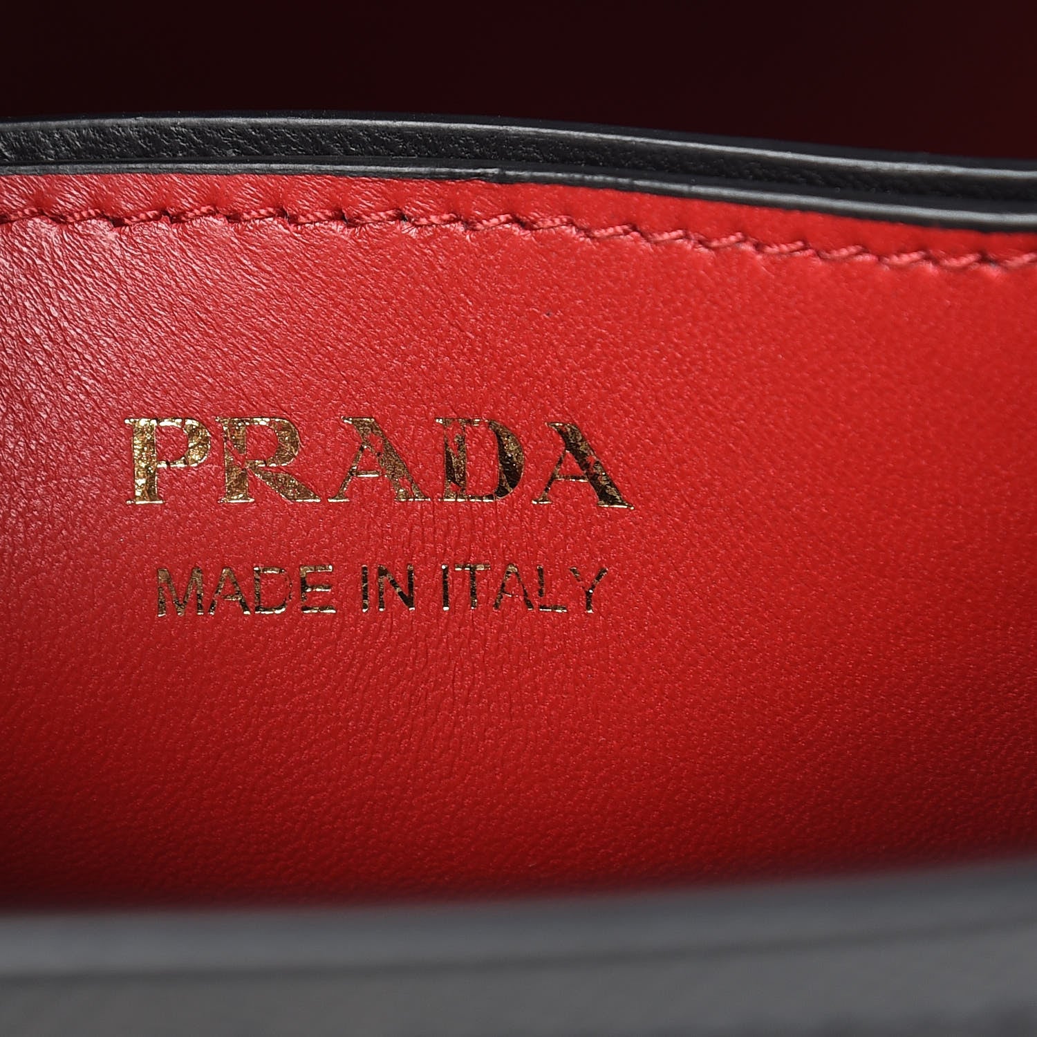 Prada Saffiano Cuir Medium Panier Bucket Bag Black Fuoco 6 of 9