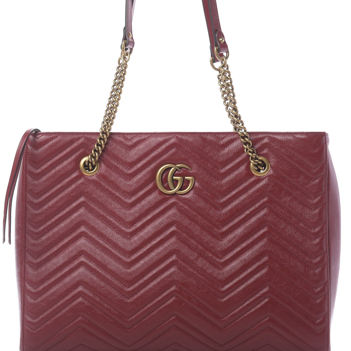 Azalea Calfskin Matelasse Medium GG Marmont Slim Tote Romantic Cerise