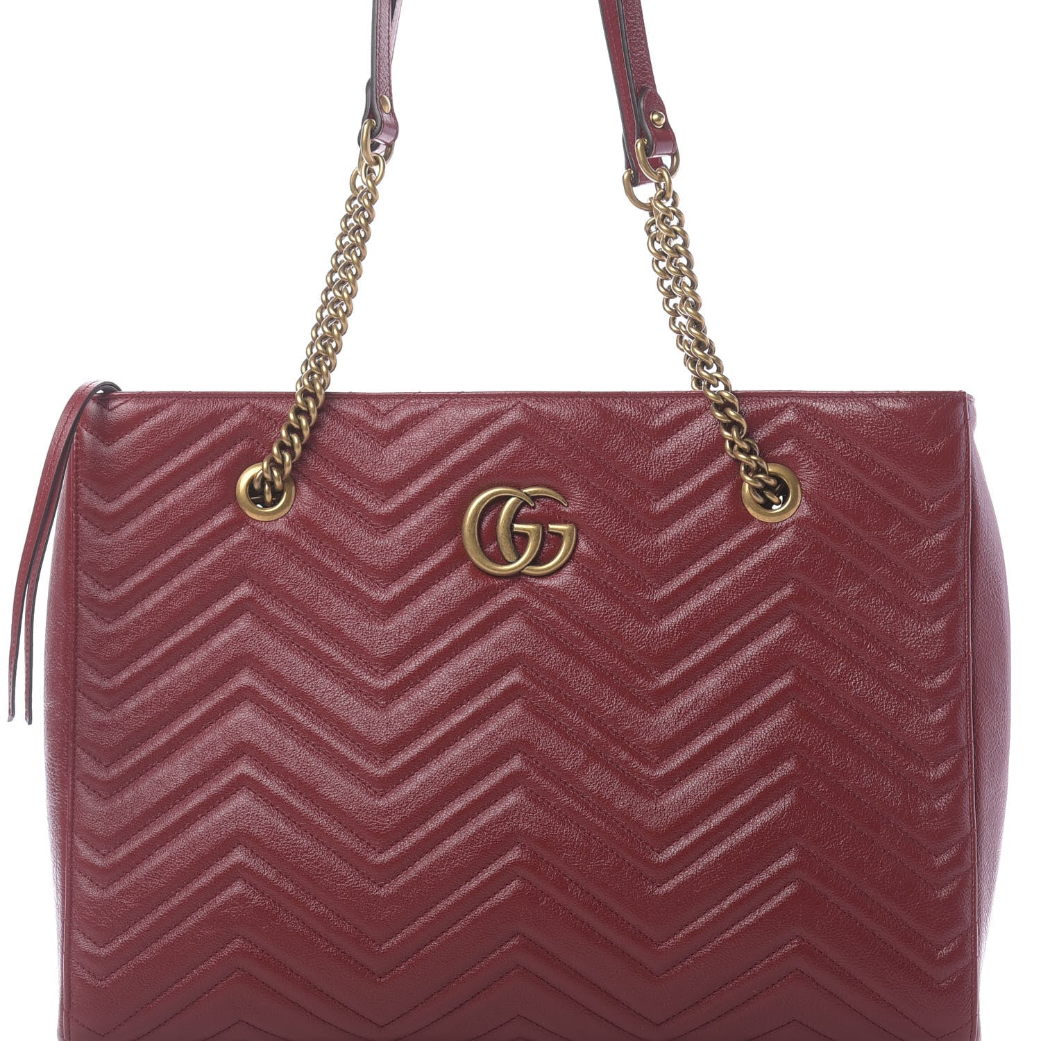 Gucci Azalea Calfskin Matelasse Medium GG Marmont Slim Tote Romantic Cerise 9 of 10