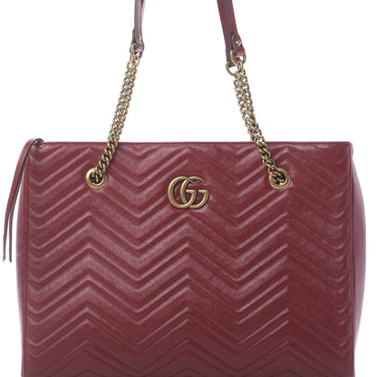 Gucci Azalea Calfskin Matelasse Medium GG Marmont Slim Tote Romantic Cerise 9 of 10