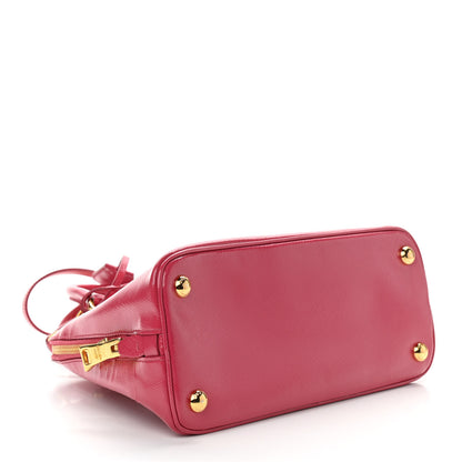 Prada Saffiano Vernice Small Promenade Tote Peonia 4 of 10
