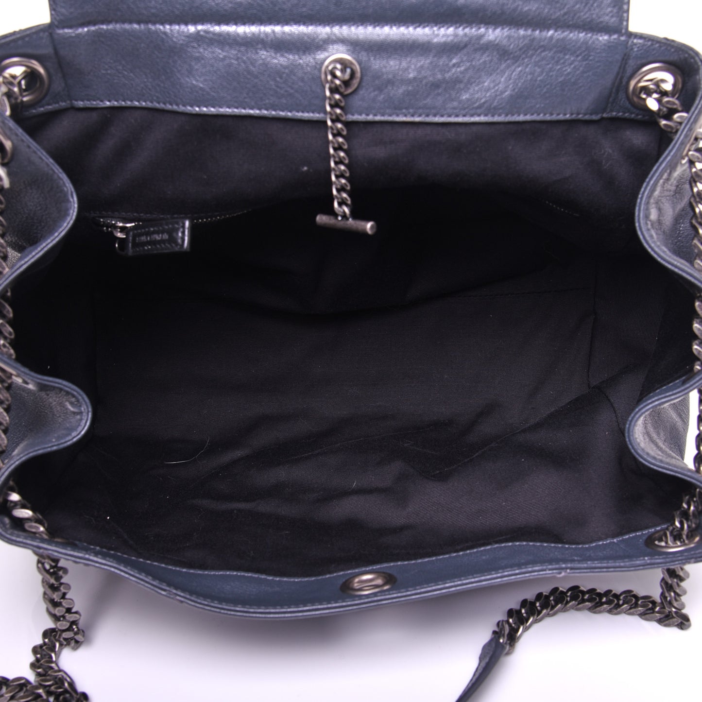 Vintage Lambskin Chevron Monogram Medium Nolita Dark Smog