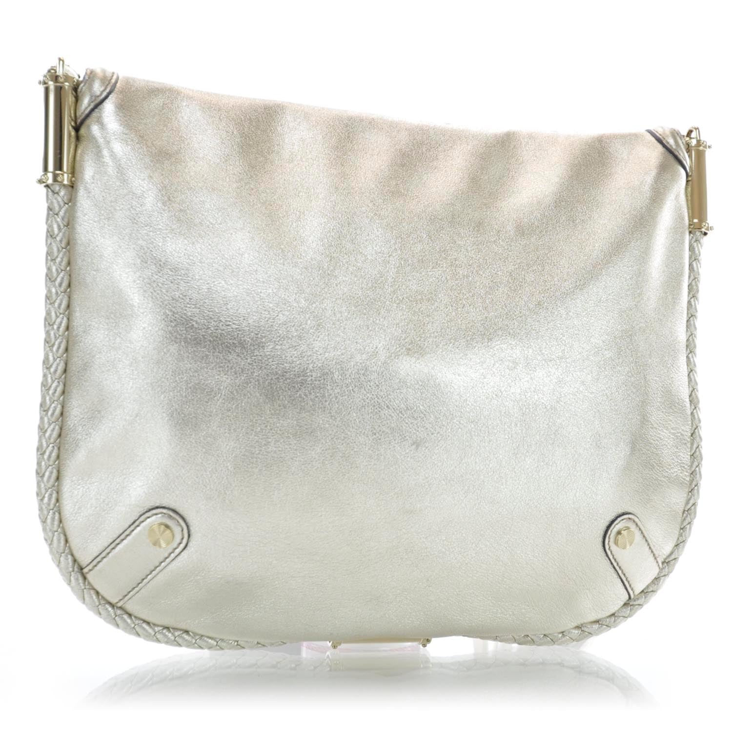 Gucci Leather Britt Tassel Shoulder Bag Metallic 3 of 9