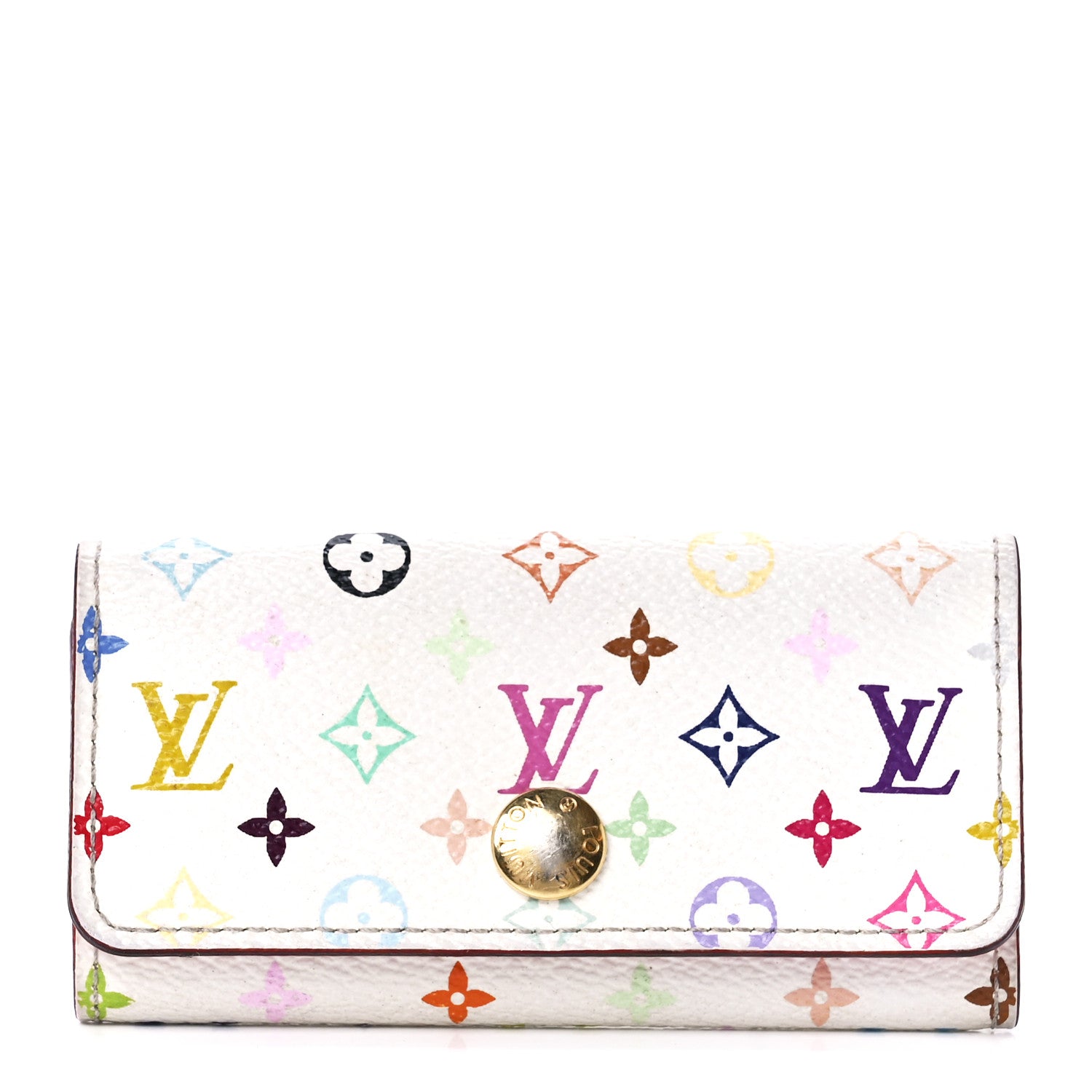 Louis Vuitton Monogram Multicolor Multicles 4 Key Holder White Litchi 1 of 13