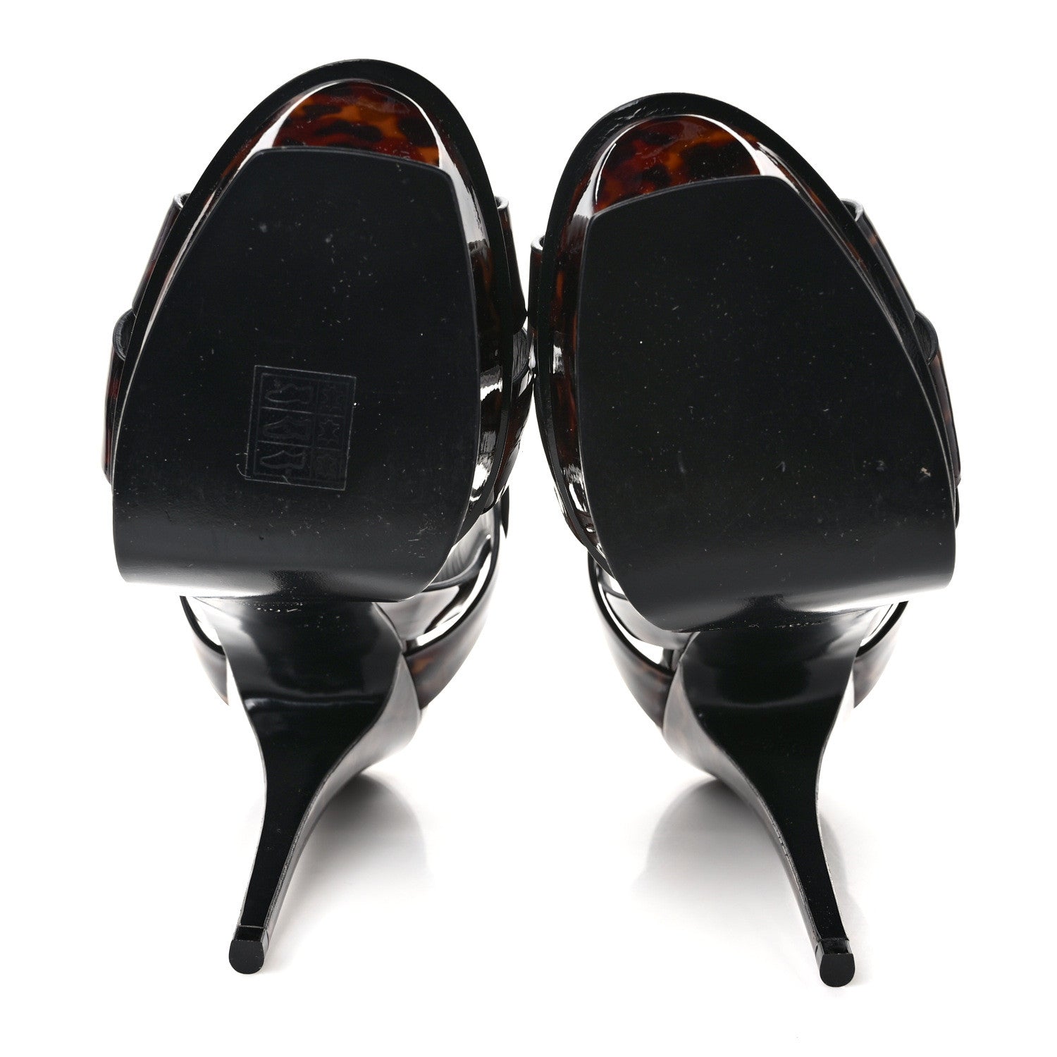Saint Laurent Patent Tribute 105 Platform Sandals 40.5 Tortoiseshell 5 of 7