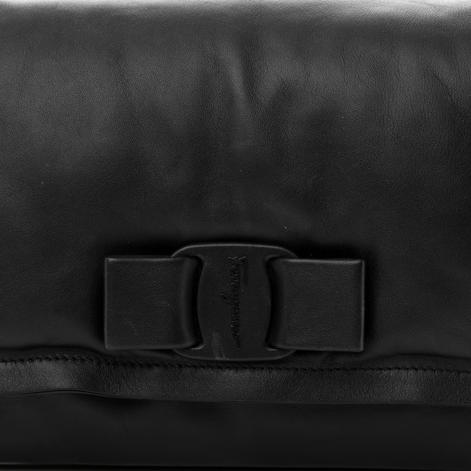 Salvatore Ferragamo Calfskin Small Viva Bow Shoulder Bag Black 8 of 10