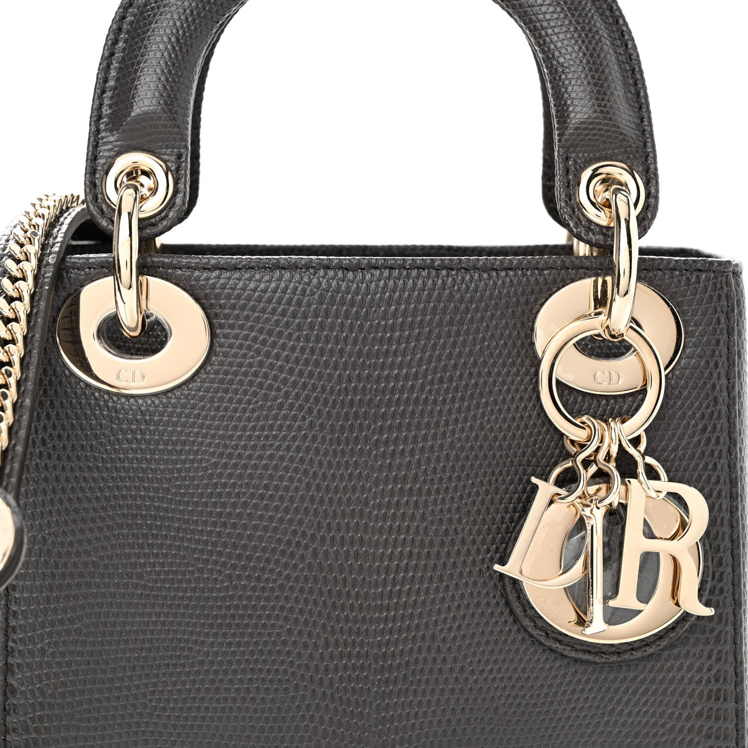 Christian Dior Lizard Mini Lady Dior Gris Fume 7 of 9