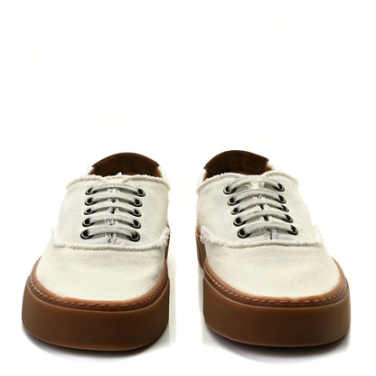 Saint Laurent Distressed Canvas Womens Venice Sneakers 38 White 15 of 18