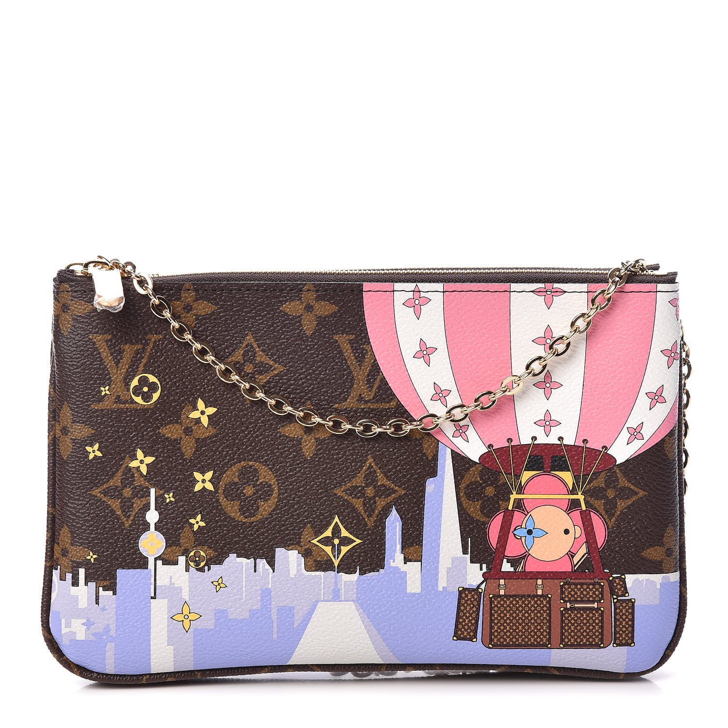 Louis Vuitton Monogram 2019 Christmas Animation Double Zip Pochette 1 of 10