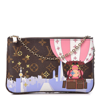 Louis Vuitton Monogram 2019 Christmas Animation Double Zip Pochette 1 of 10