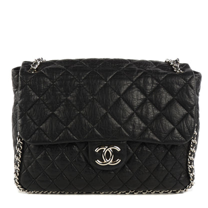 Chanel Washed Lambskin Quilted Maxi Chain Around Flap Black 1 of 7