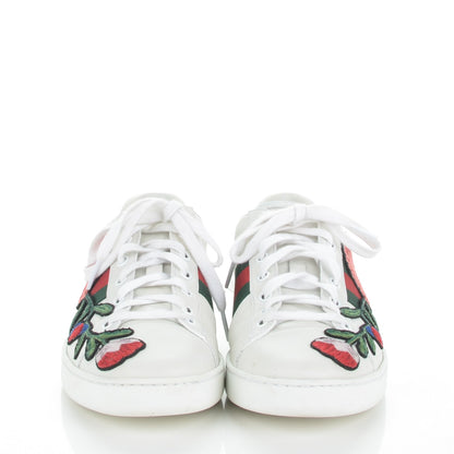 Gucci Calfskin Web Floral Embroidered Ace Sneakers 39.5 White 2 of 10
